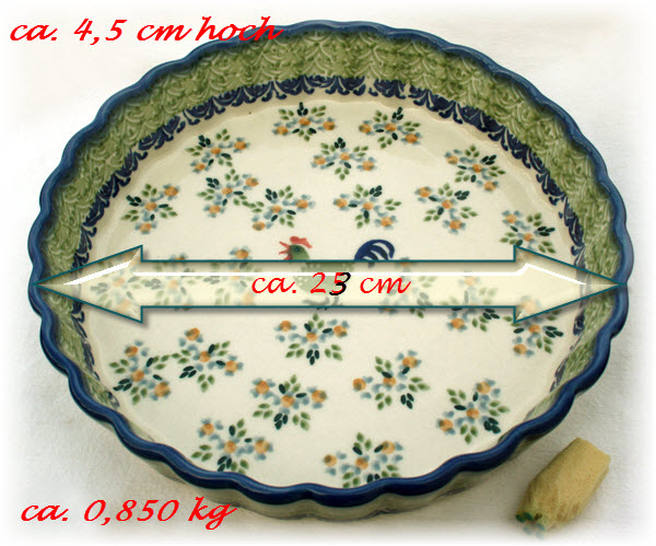 Bunzlauer Keramik Auflaufform Quiche Dekor Bianca