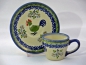 Orig. Bunzlauer Espressotasse mit Untertasse Dekor Bianca