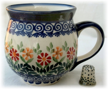Original Bunzlauer Keramik Becher Jumbo Dekor Adelheid