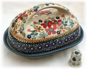 Original Bunzlauer Keramik Butterdose Dekor Cornelia