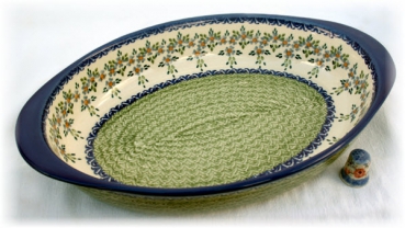 Bunzlauer Keramik Auflaufform oval Dekor Barbara