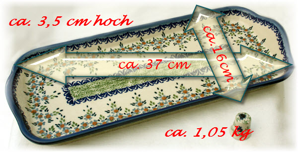 Bunzlauer Keramik Platte 37 cm Dekor Barbara